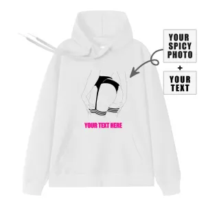 4FunGift® Custom Line Drawing Printing Hoodie Personalized Gift Upload Text Spicy Photos