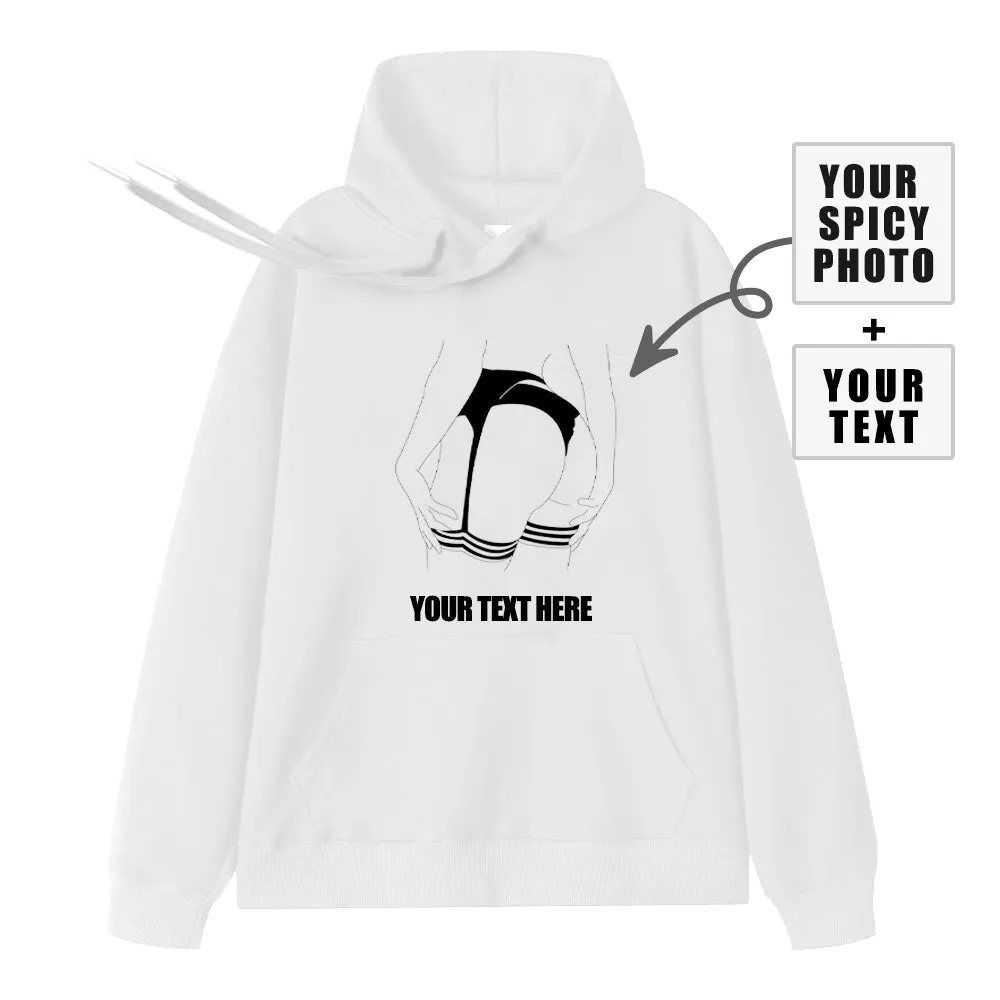 4FunGift® Custom Line Drawing Printing Hoodie Personalized Gift Upload Text Spicy Photos