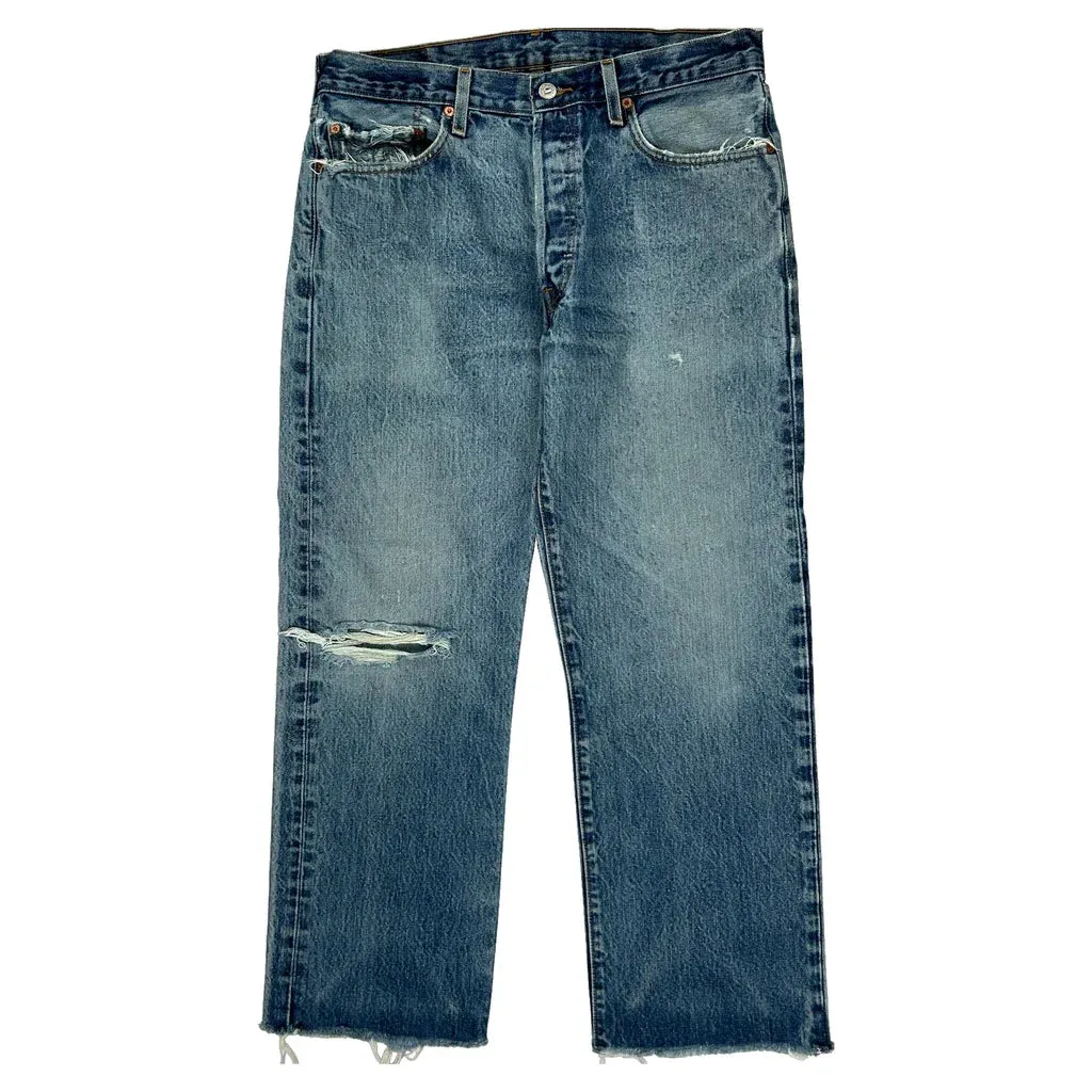 501 Levis Jeans - 33W 27L Blue Cotton