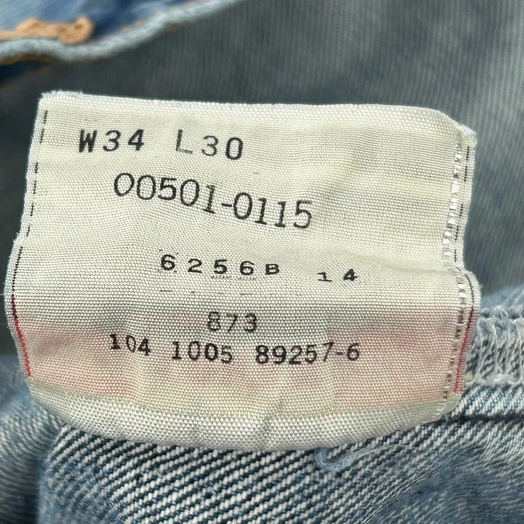 501 Levis Jeans - 33W 27L Blue Cotton