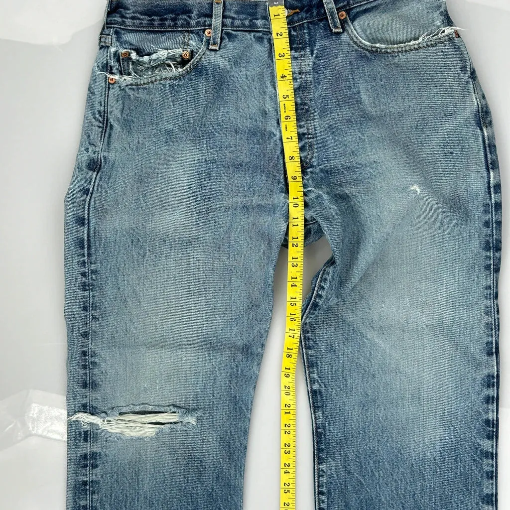 501 Levis Jeans - 33W 27L Blue Cotton