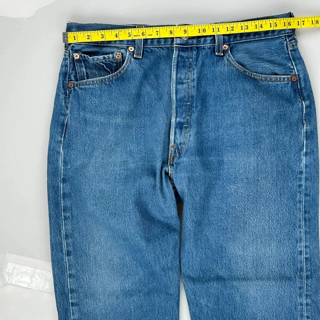 501 Levis Jeans - 33W 28L Blue Cotton