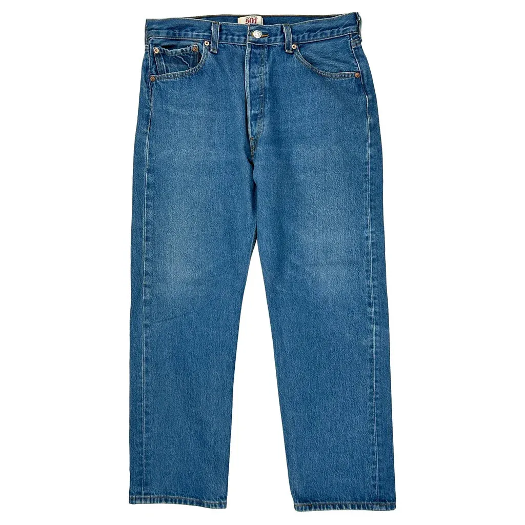 501 Levis Jeans - 33W 28L Blue Cotton