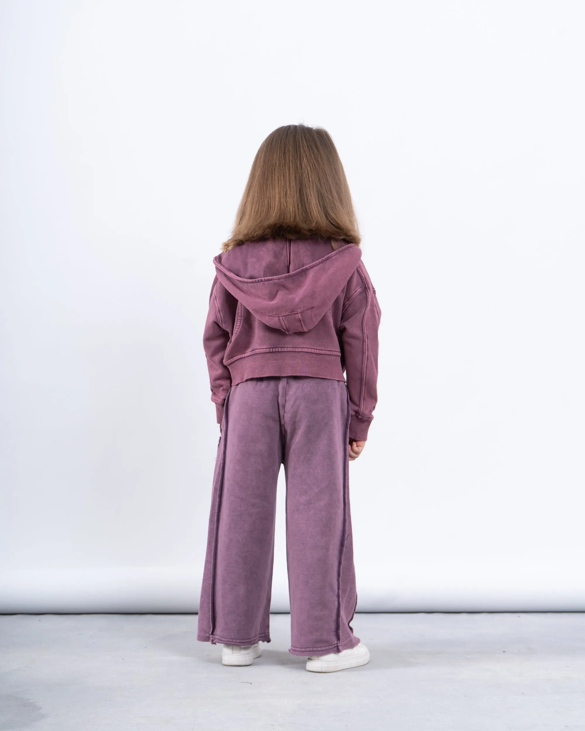 Acid-Wash Cropped Hoodie