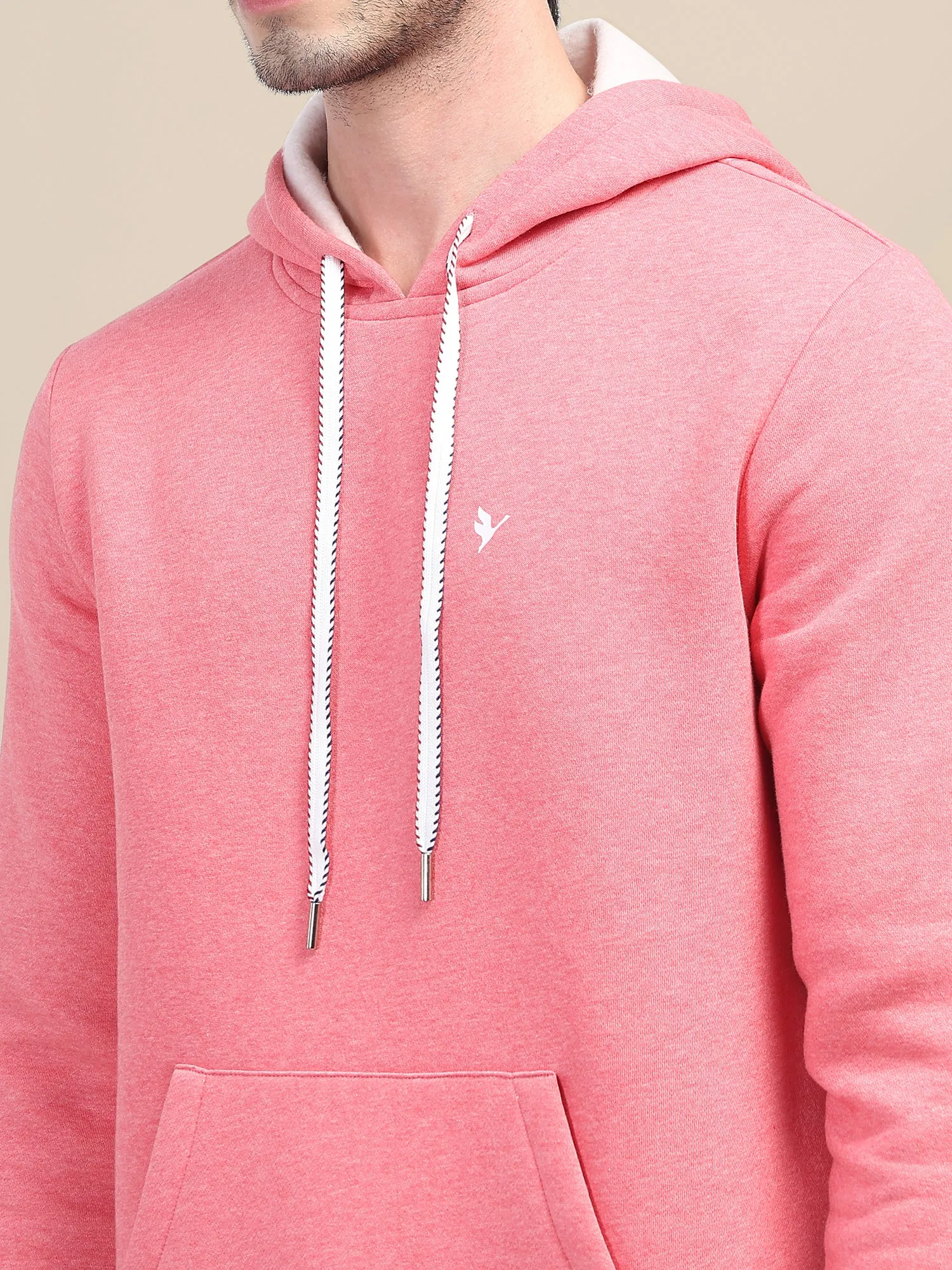 AMSWAN MEN'S PINK STYLISH AND COMFORT FIT HOODIE