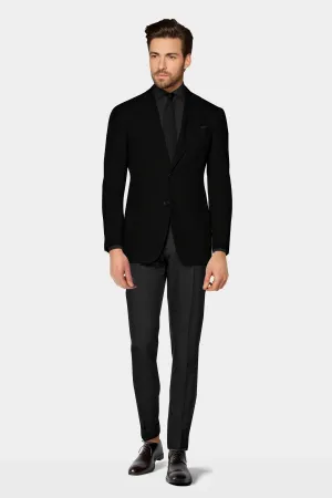 Black Men's Two Button Dress Party Solid Suit Jacket Notched Lapel Slim Fit Stylish Blazer