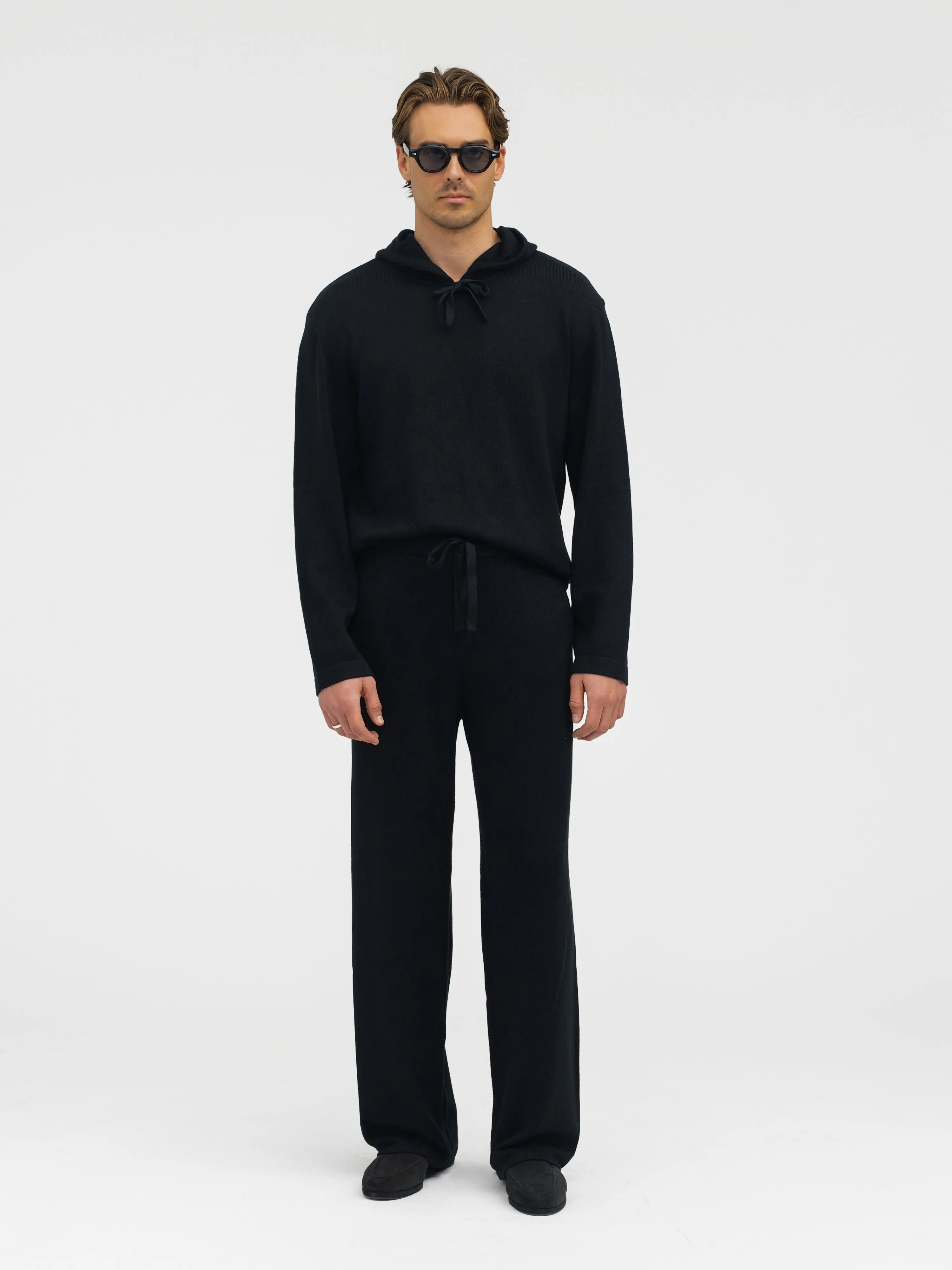 Black Merino Wool Sweatpants