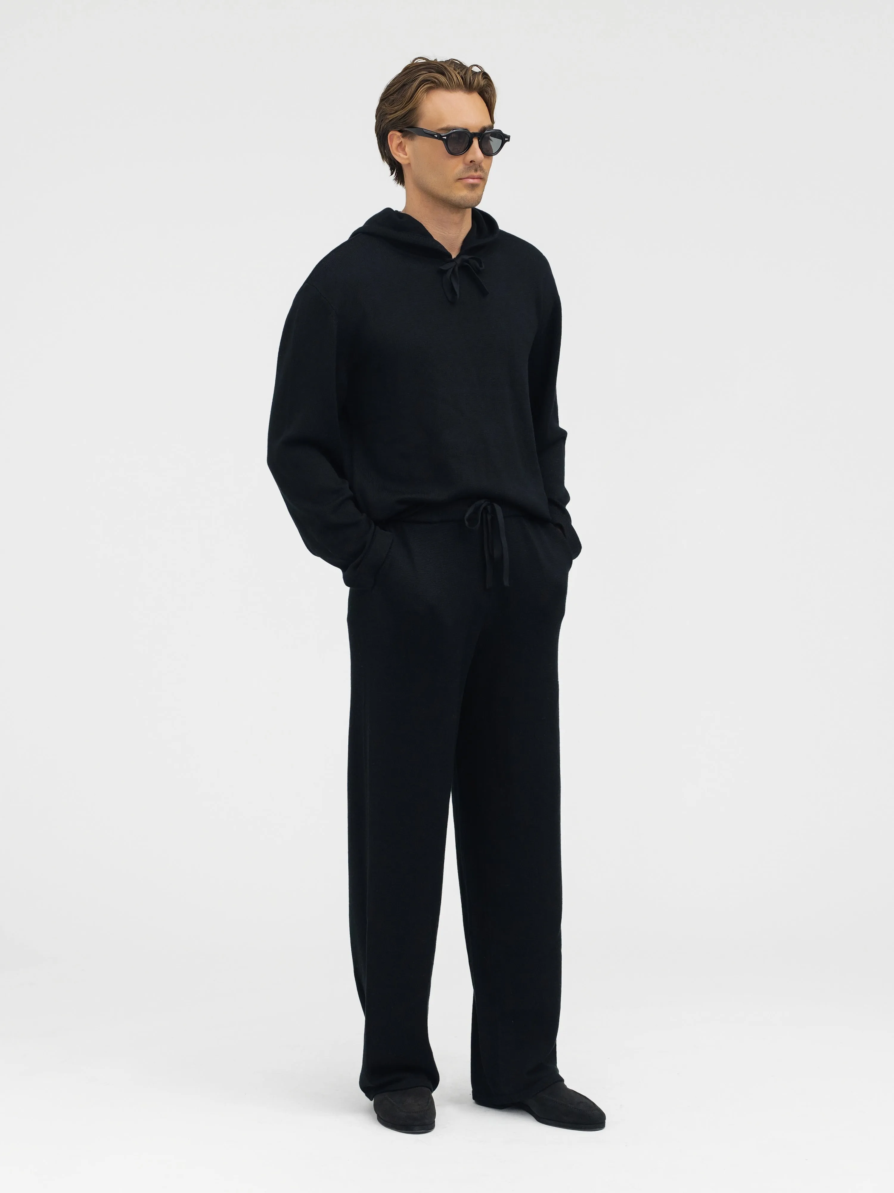 Black Merino Wool Sweatpants