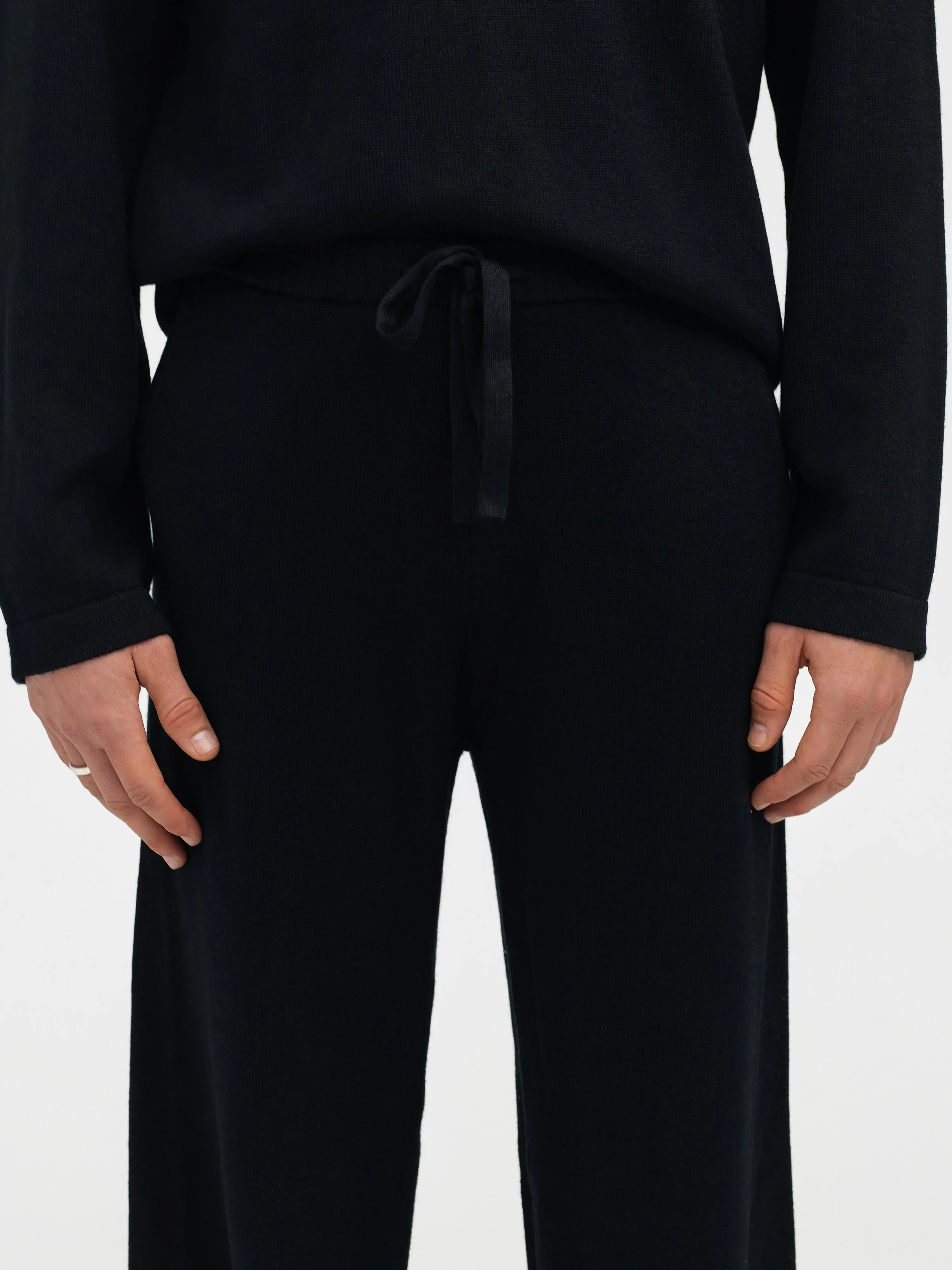 Black Merino Wool Sweatpants