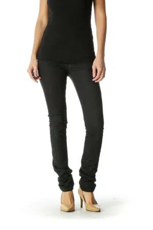 Black Solid Casual Jeans