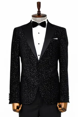 Black Sparkle Cheetah Prom Blazer