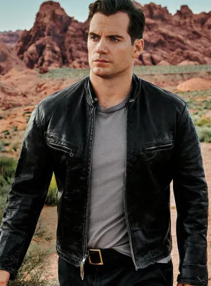 Black Style Leather Jacket Worn by Henry Cavill | Henry Cavill Leather Jacket