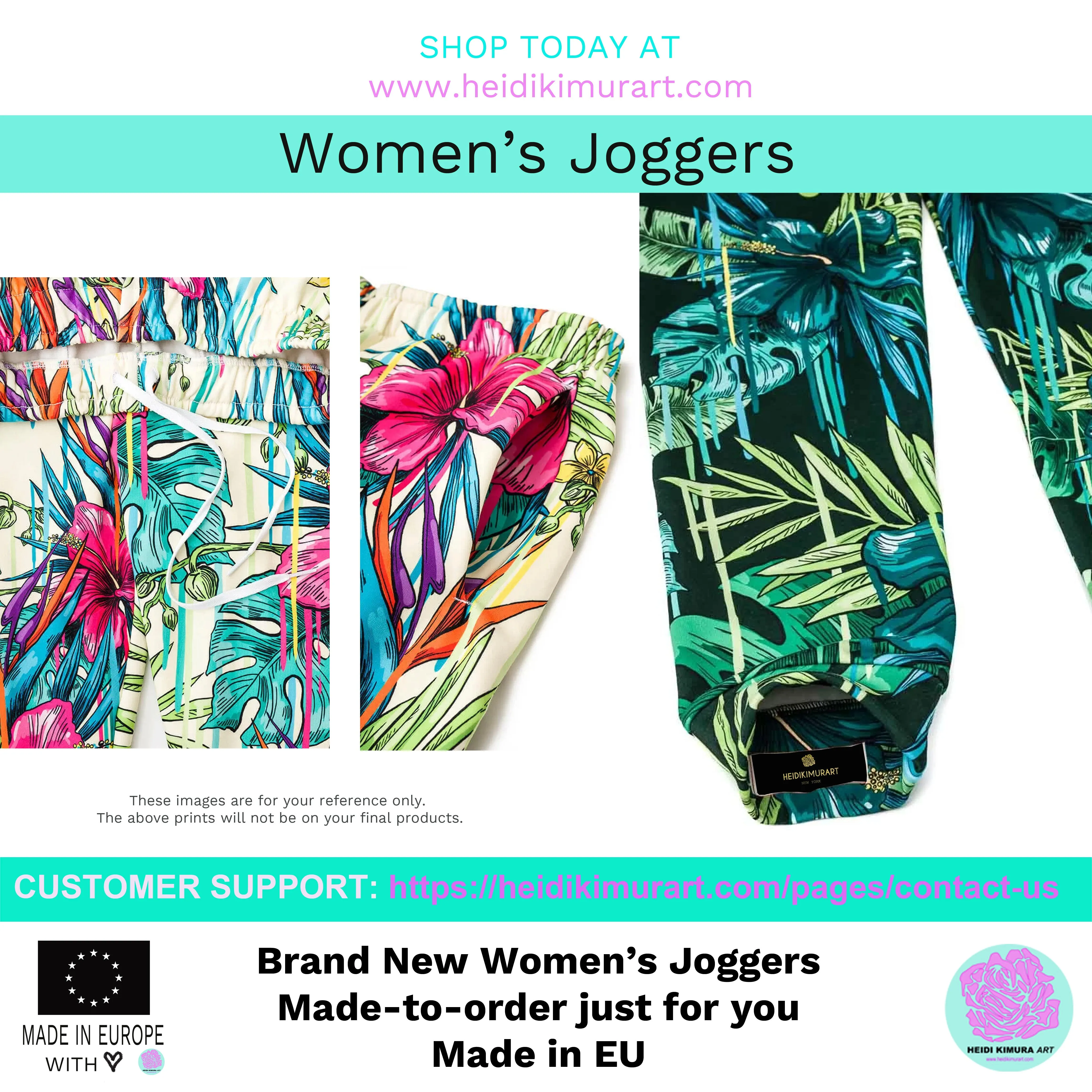 Black Tiger Print Women's Joggers, Best Grey Animal Print Sweatpants For Ladies-Made in EU