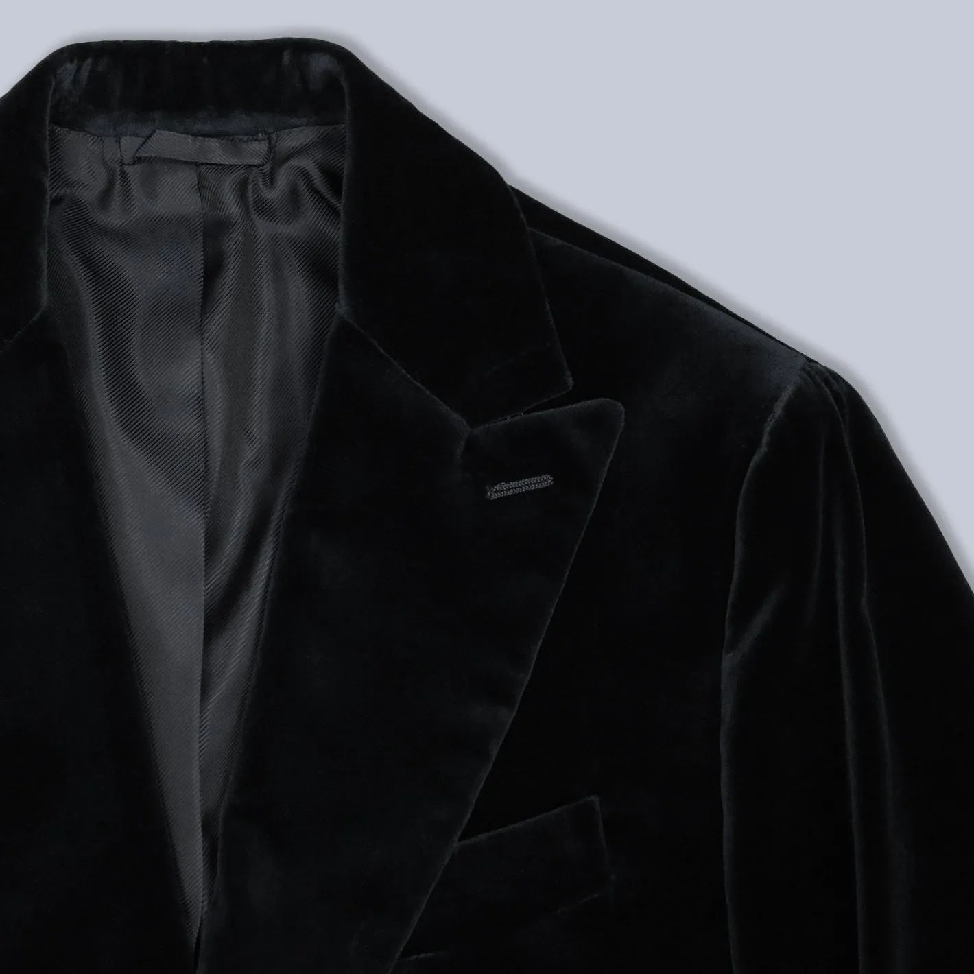 Black Velvet Peak Lapel Dinner Jacket