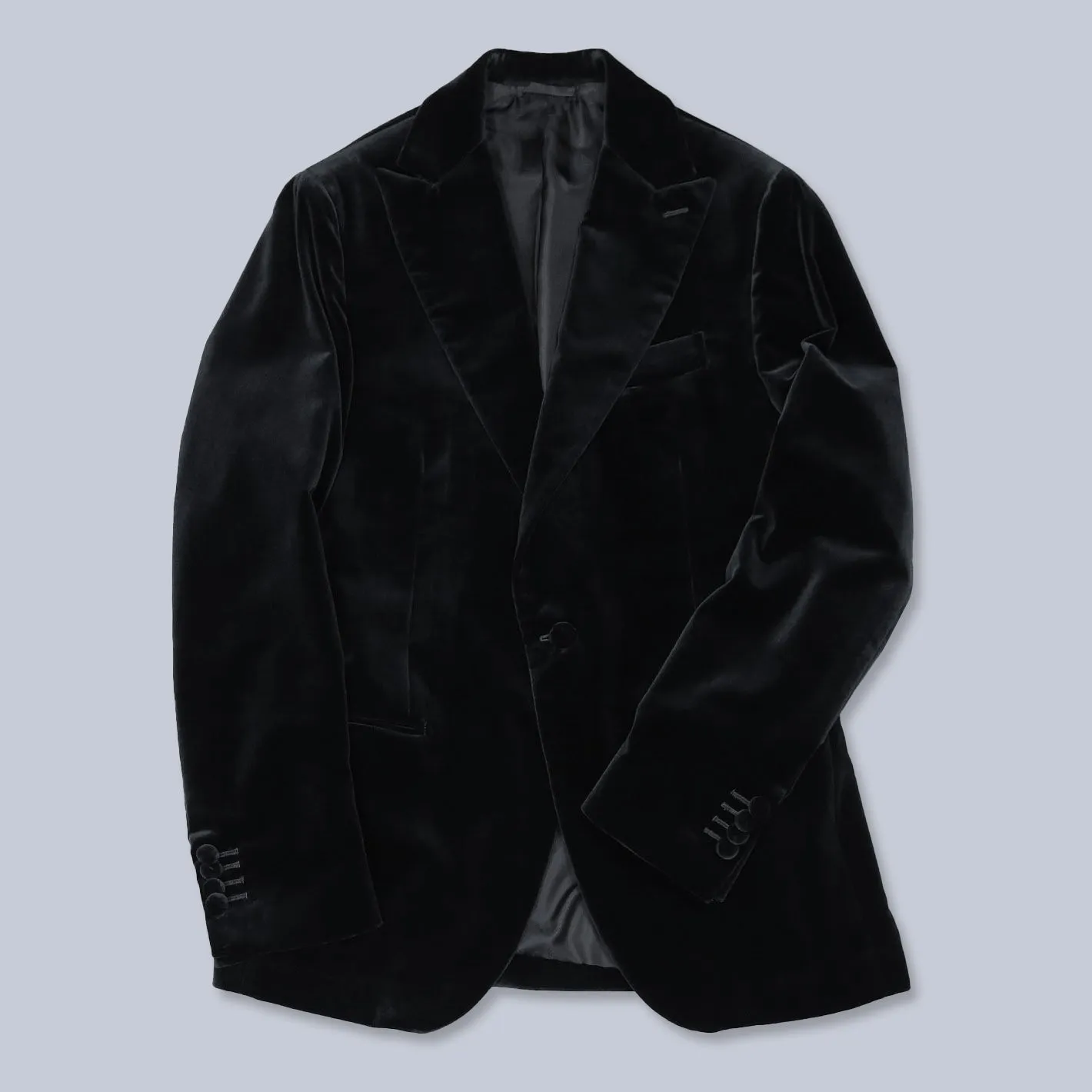 Black Velvet Peak Lapel Dinner Jacket