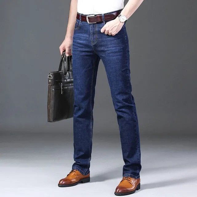 Blue Denim Casual Trousers for Mens
