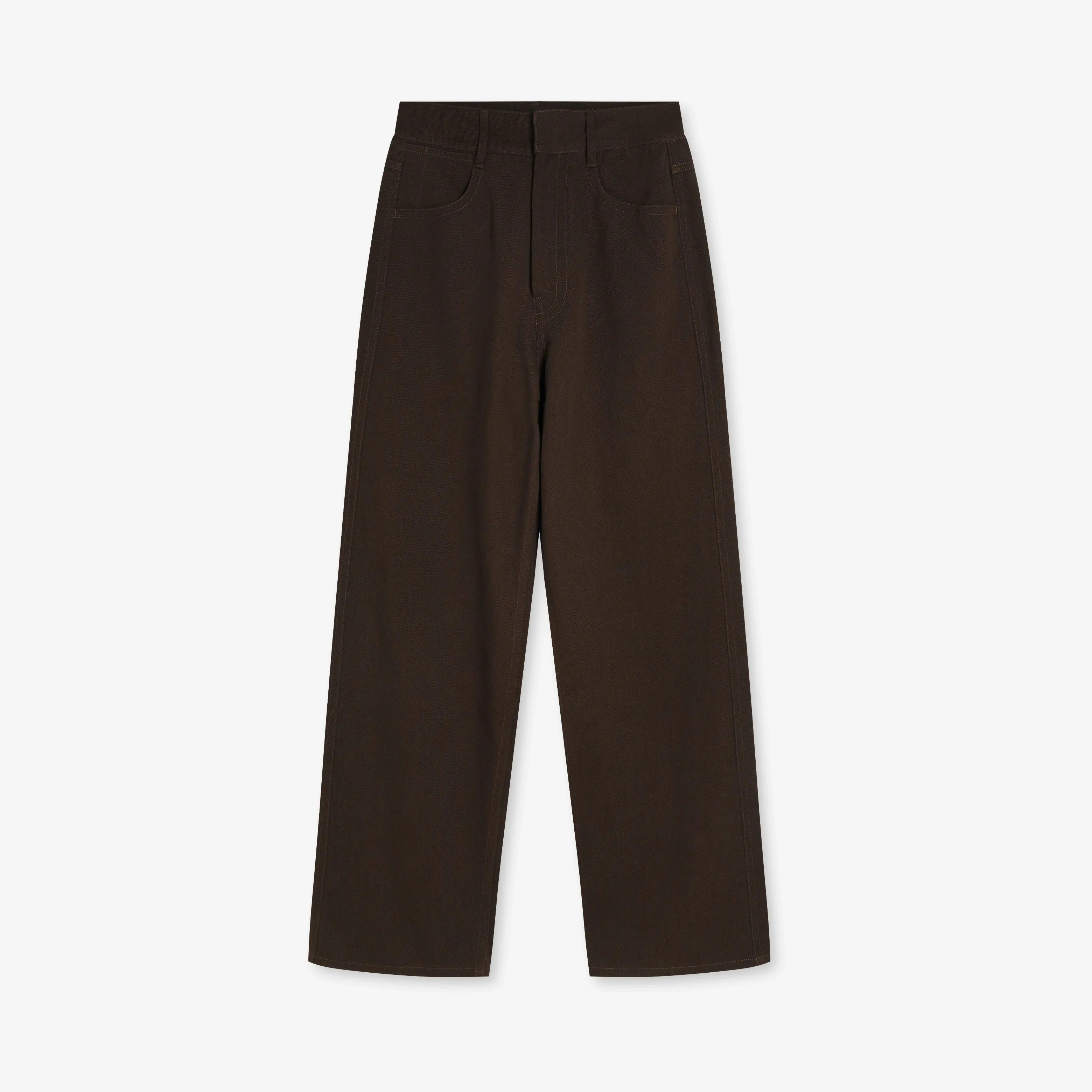 Brown Suit Jacket and Wide-Leg Trousers
