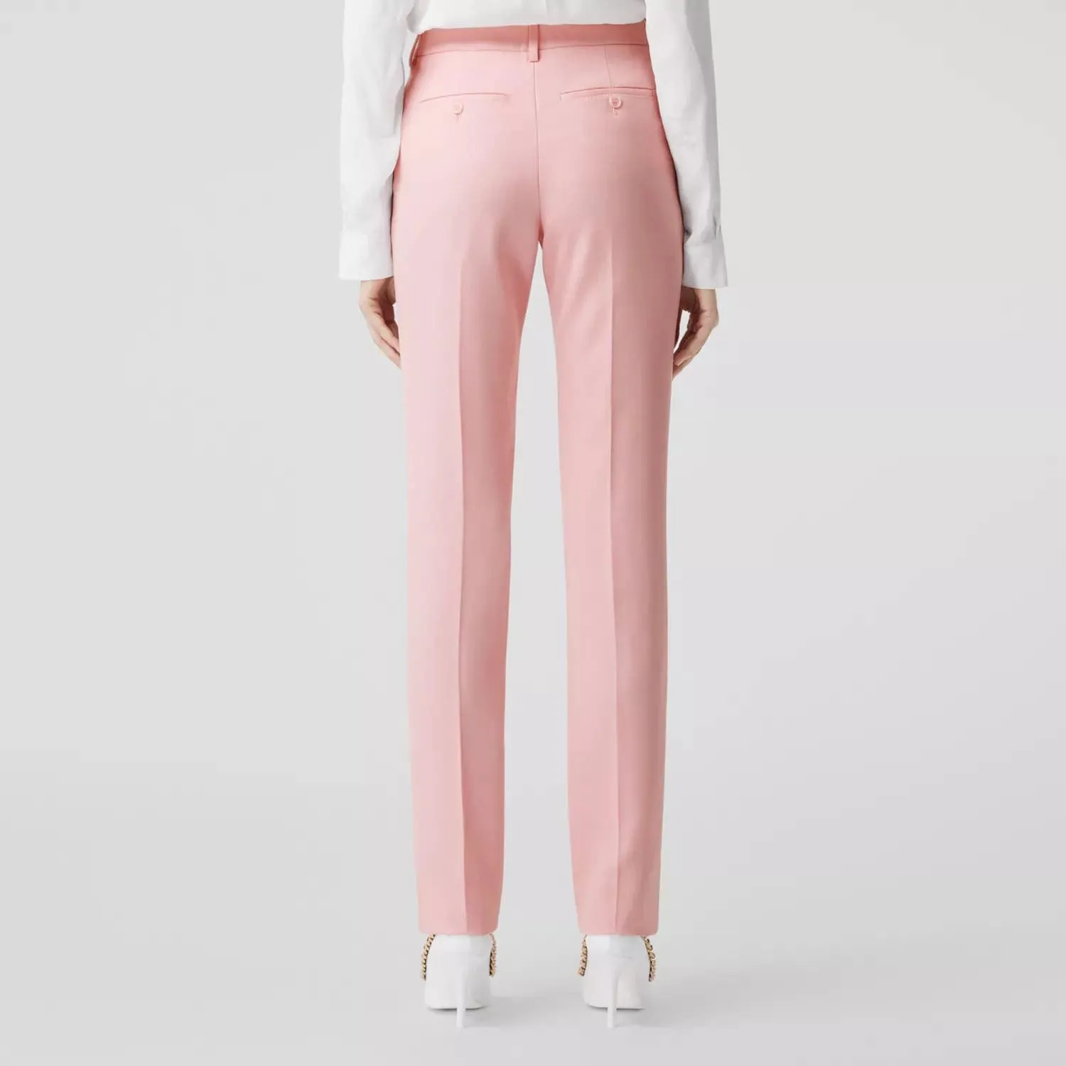 BURBERRY GRAIN DE POUDRE WOOL TAILORED TROUSERS