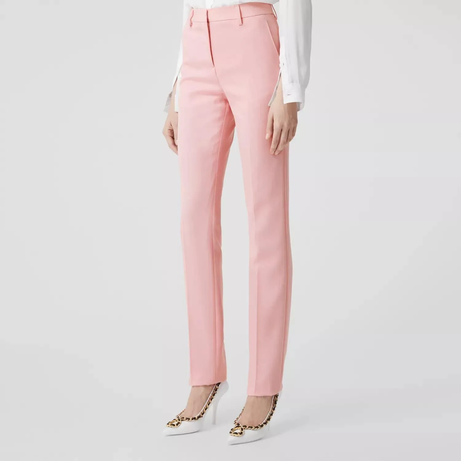 BURBERRY GRAIN DE POUDRE WOOL TAILORED TROUSERS
