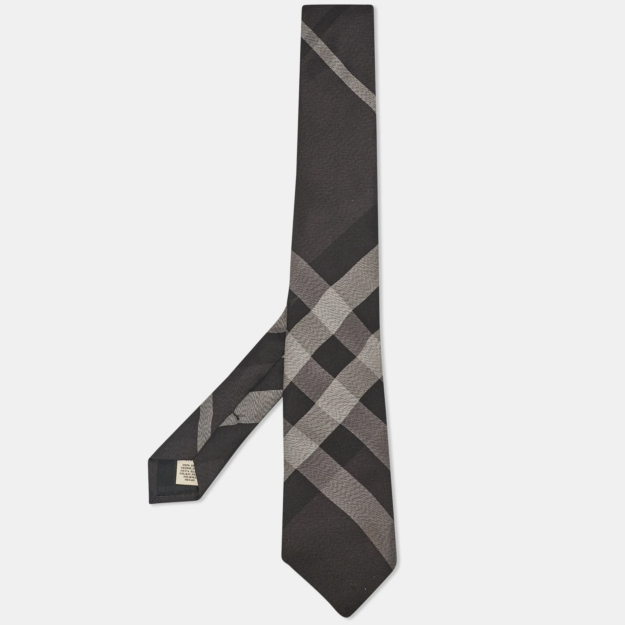 Burberry Grey Nova Check Silk Tie