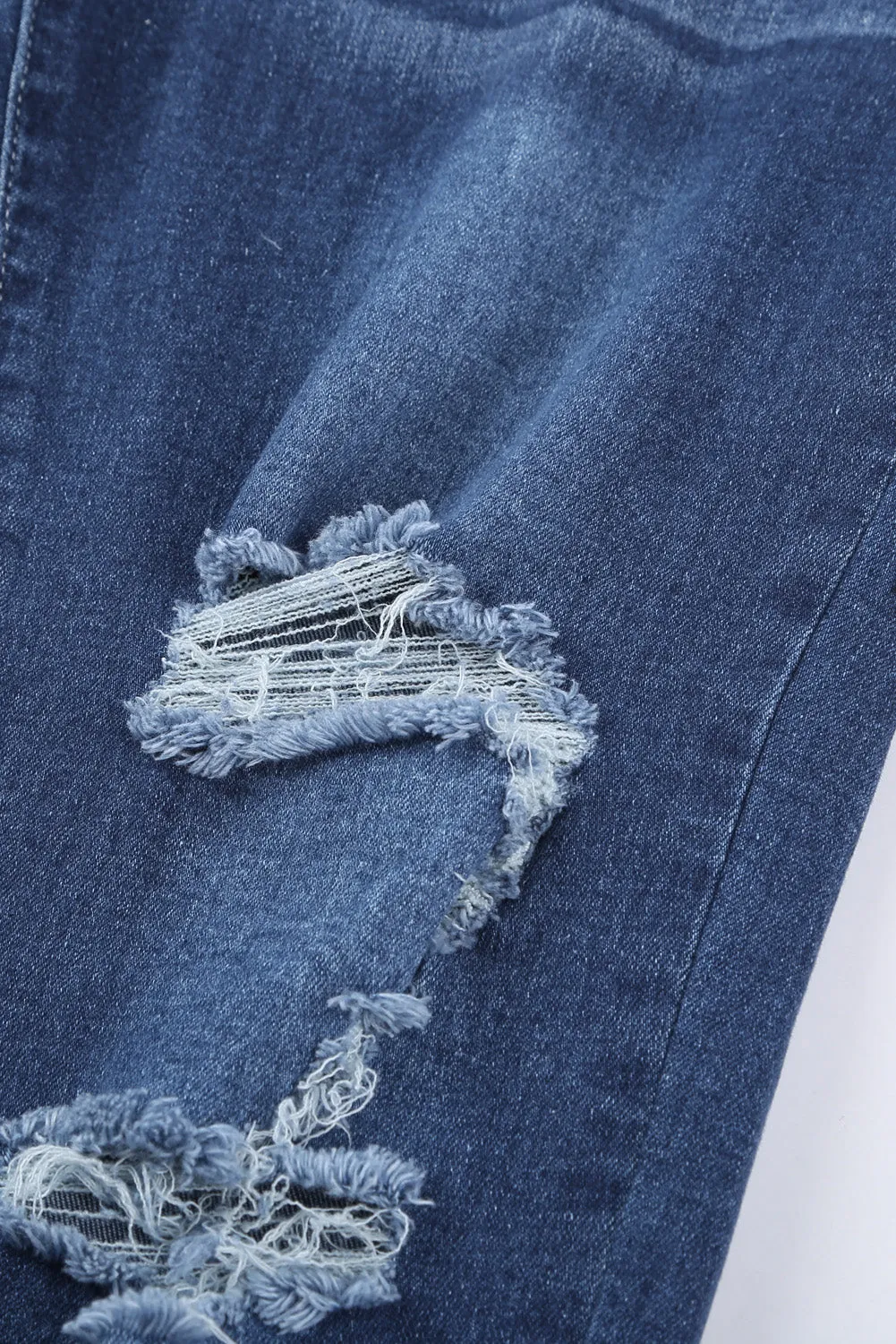 Cash Distressed High Rise Jeans in Dark Blue