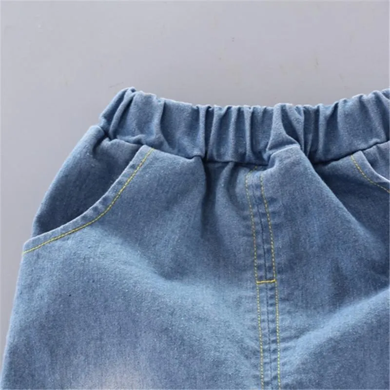 Casual Dog Print Jeans Wholesale children's clothing