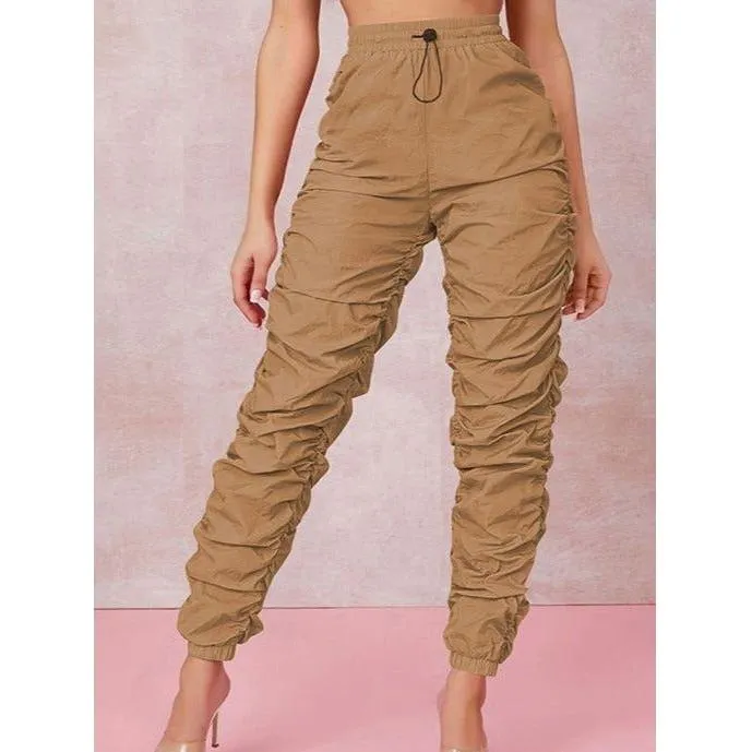 Casual Elastic Waist Pants