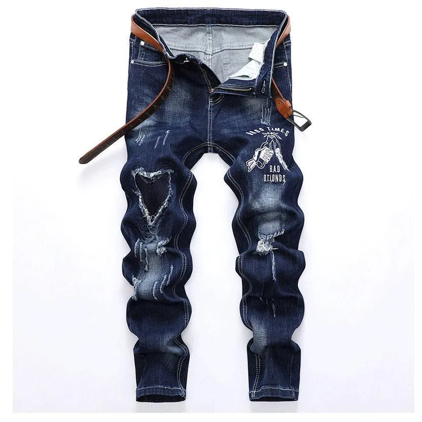 Casual Paint Hole Jeans