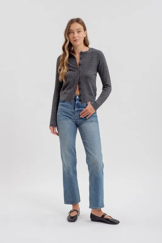 Classic Cardigan- Charcoal