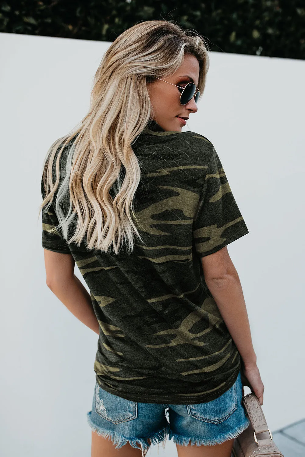 Coffee Heart Graphic Camo Tee