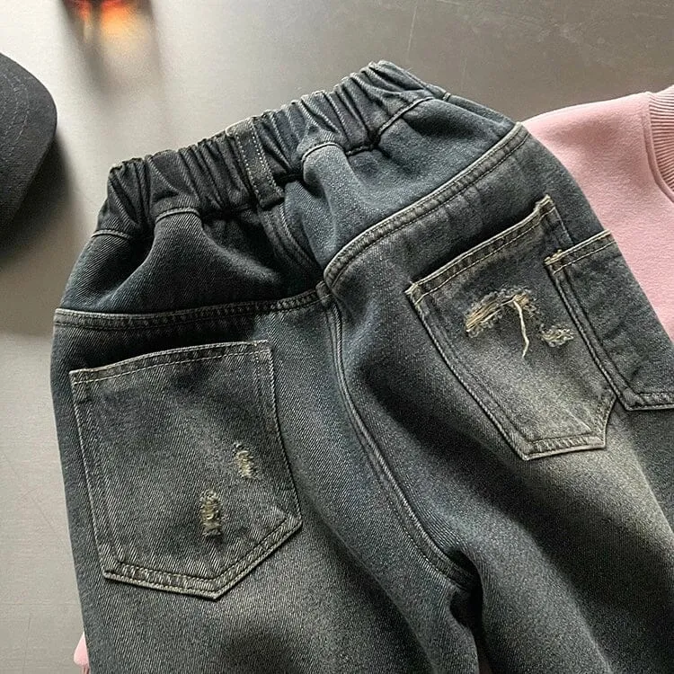 Connor Fleece Ripped Jeans