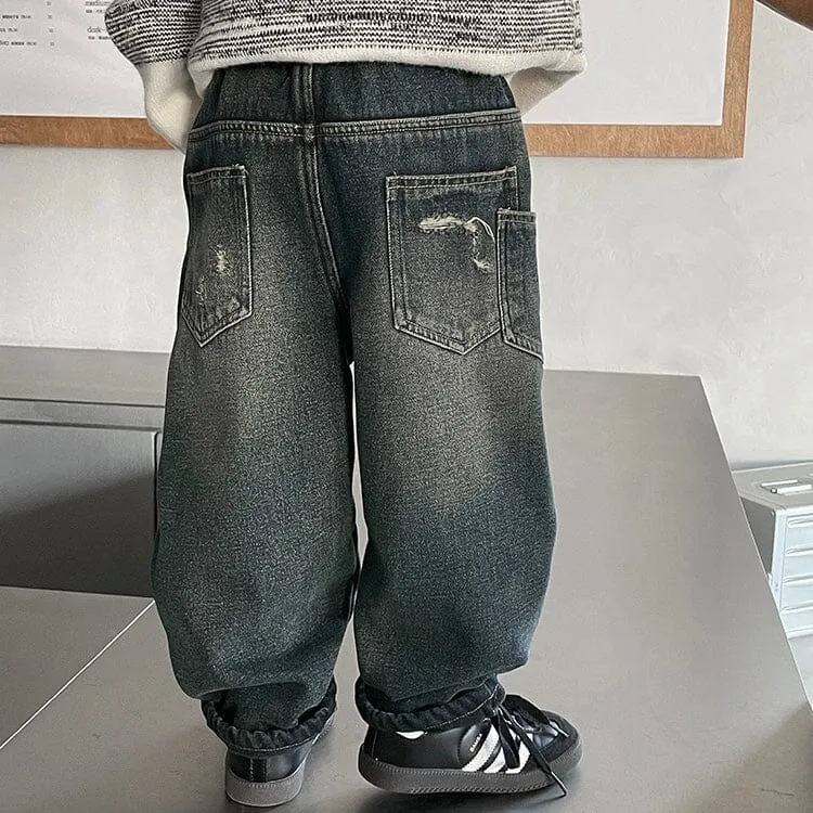 Connor Fleece Ripped Jeans