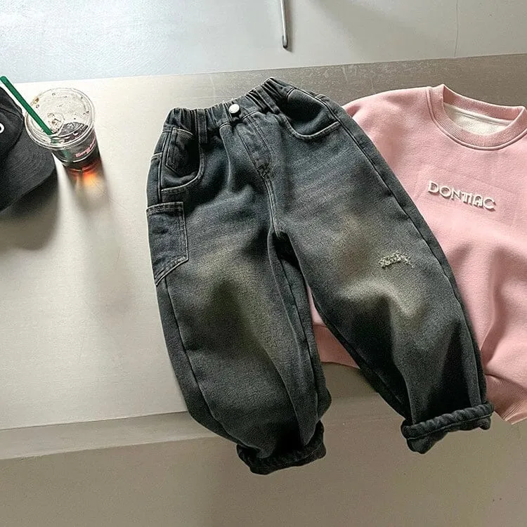 Connor Fleece Ripped Jeans