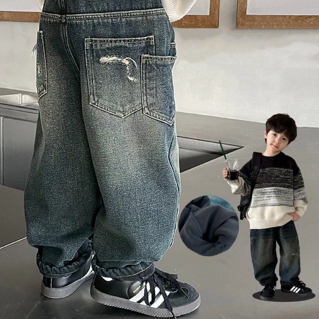 Connor Fleece Ripped Jeans
