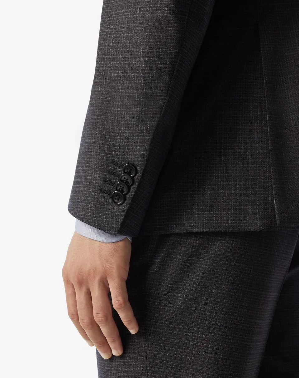 CORNELIANI Check Leader Wool Suit CHARCOAL REG