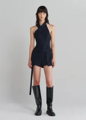 Deconstructed Wrap Tailored Shorts