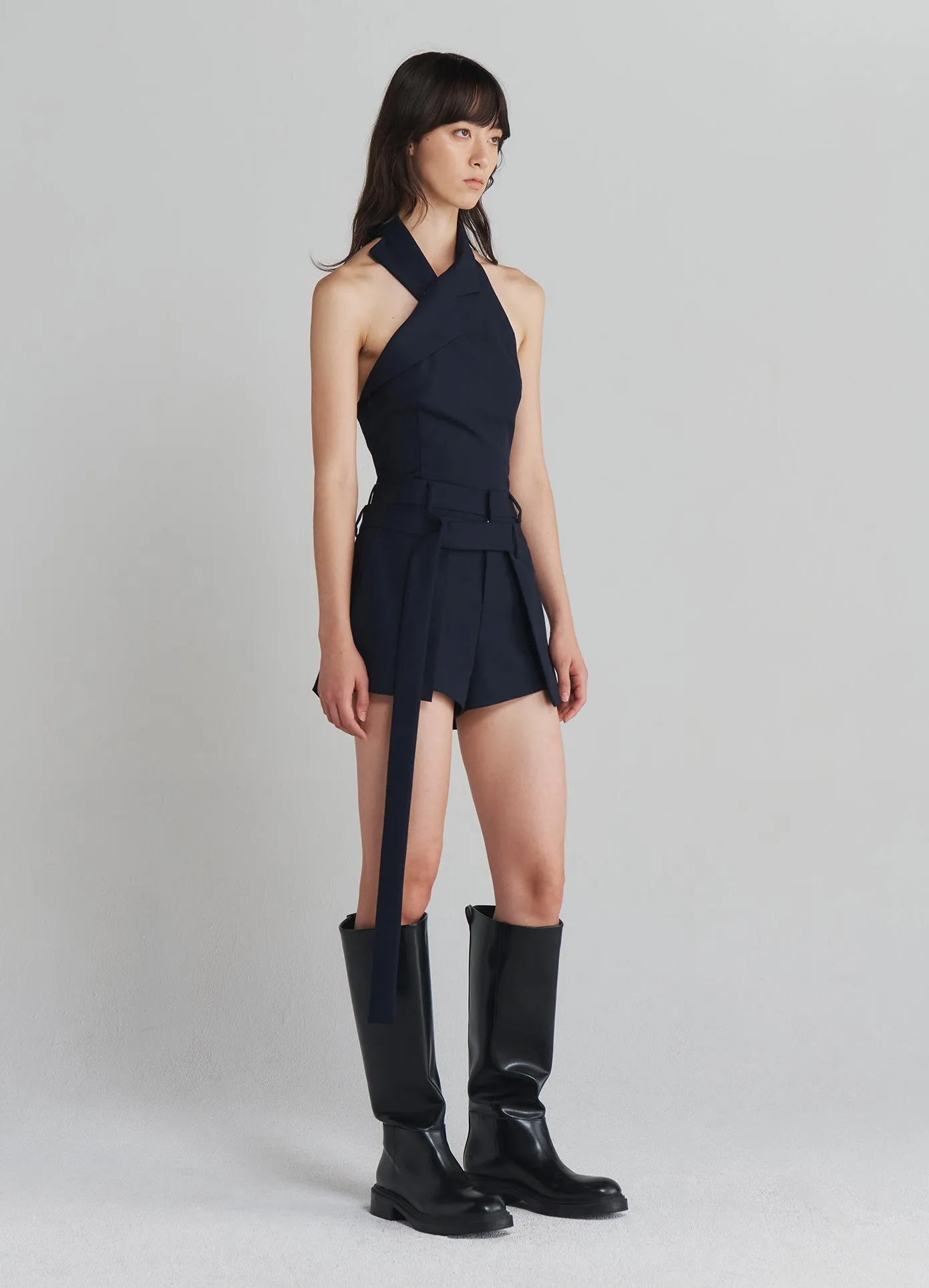 Deconstructed Wrap Tailored Shorts