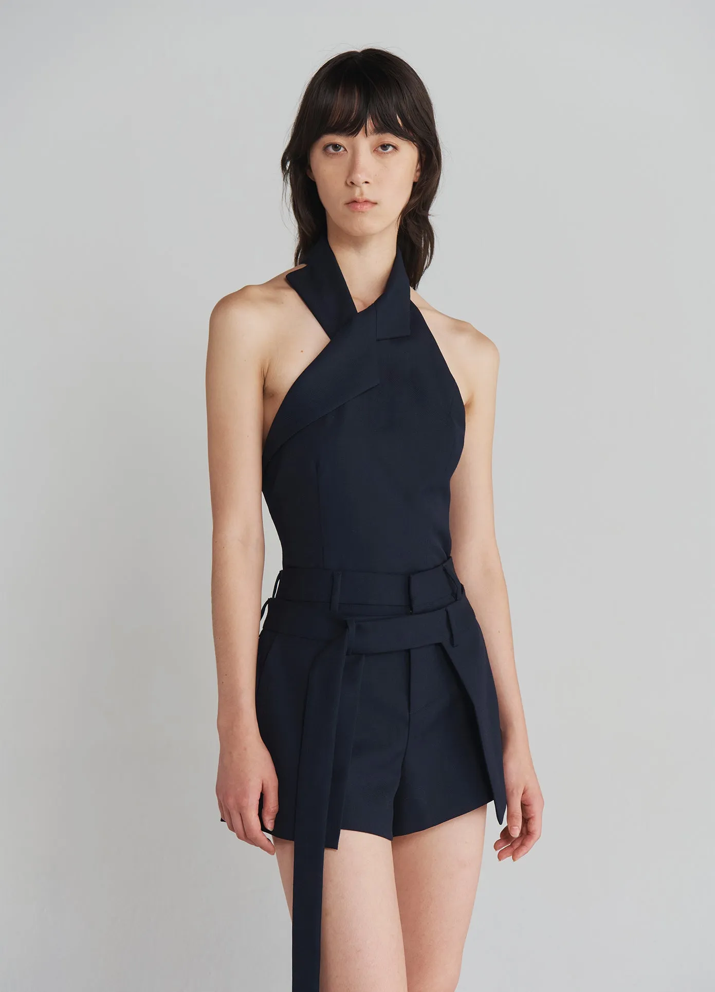 Deconstructed Wrap Tailored Shorts
