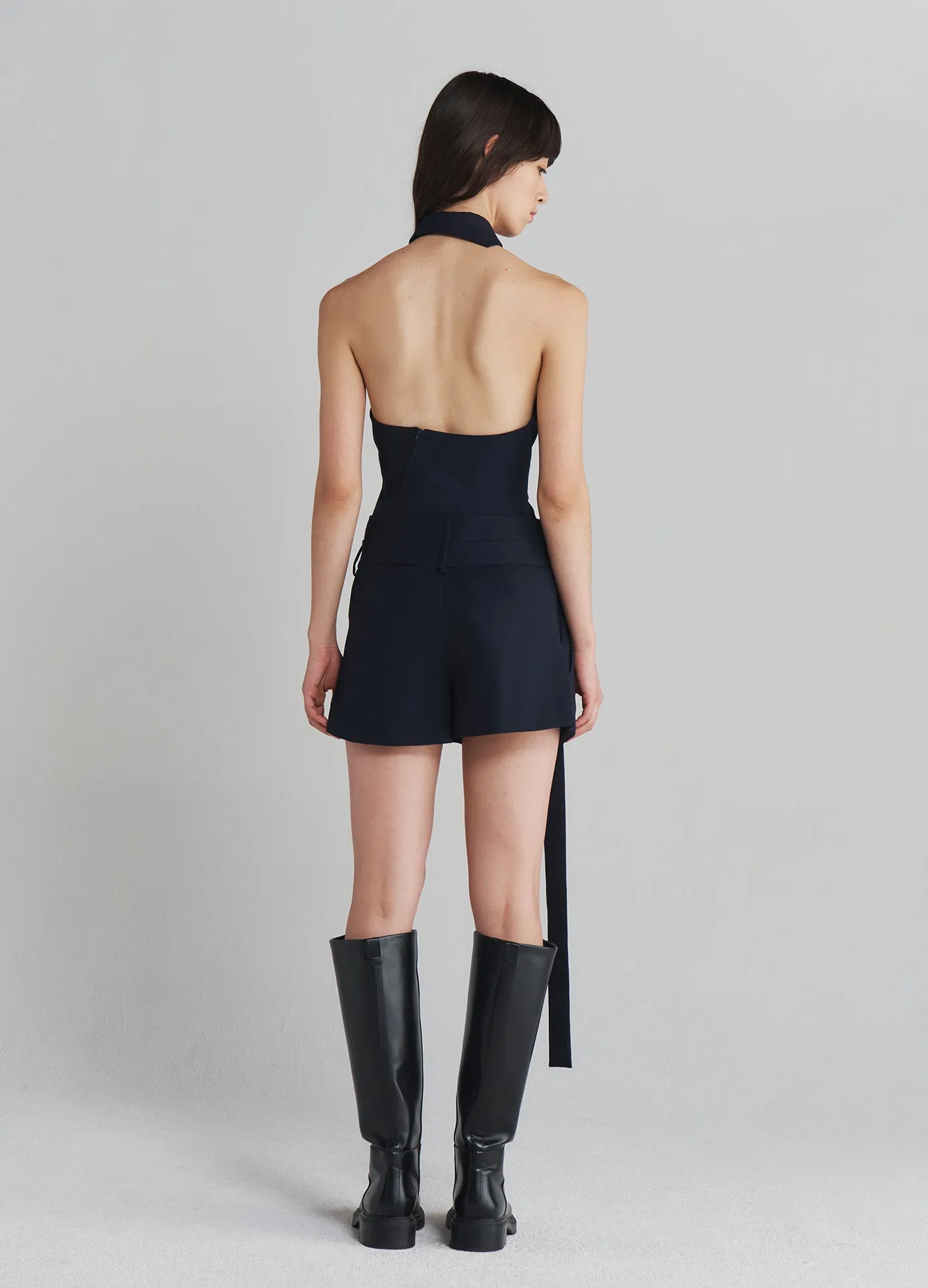 Deconstructed Wrap Tailored Shorts