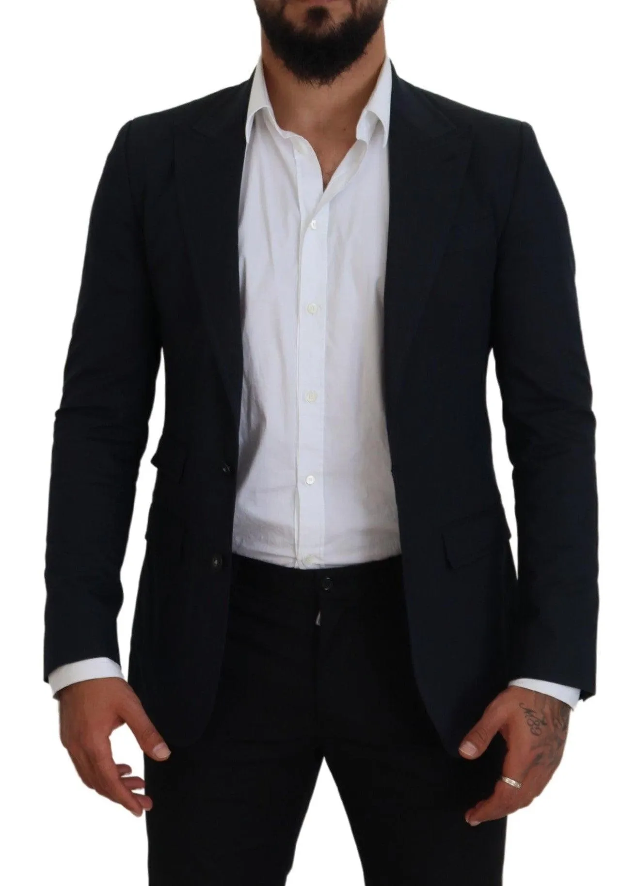 Dolce & Gabbana Black Cotton Formal Taormina Blazer