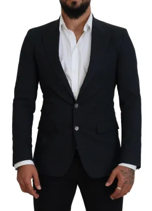 Dolce & Gabbana Black Cotton Formal Taormina Blazer