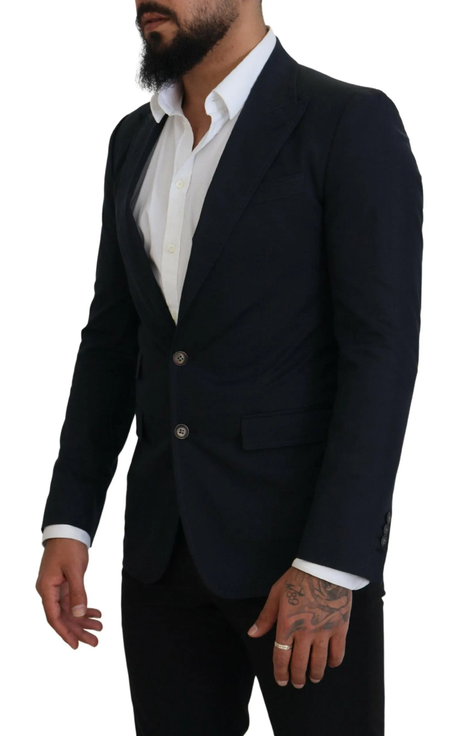 Dolce & Gabbana Black Cotton Formal Taormina Blazer
