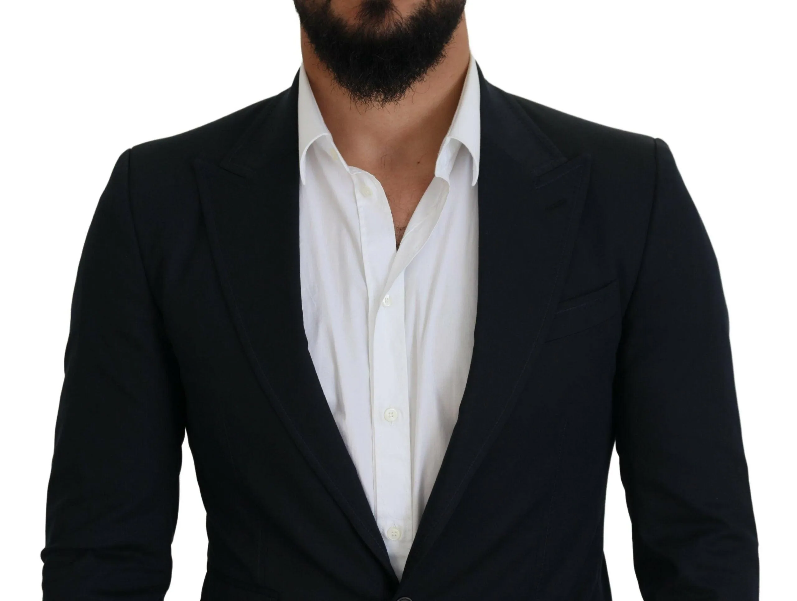 Dolce & Gabbana Black Cotton Formal Taormina Blazer