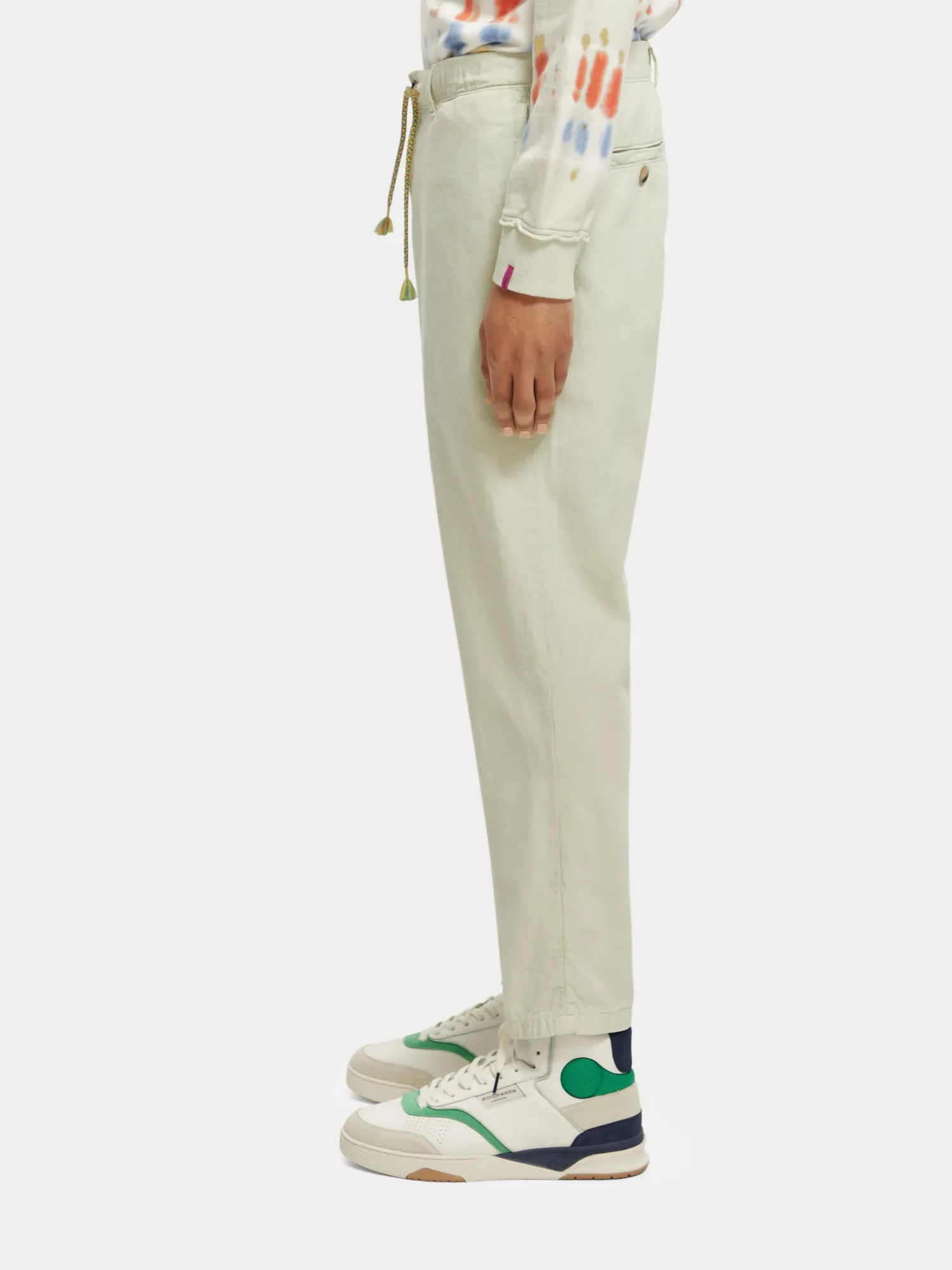 Drift garment-dyed cotton-linen jogger pants