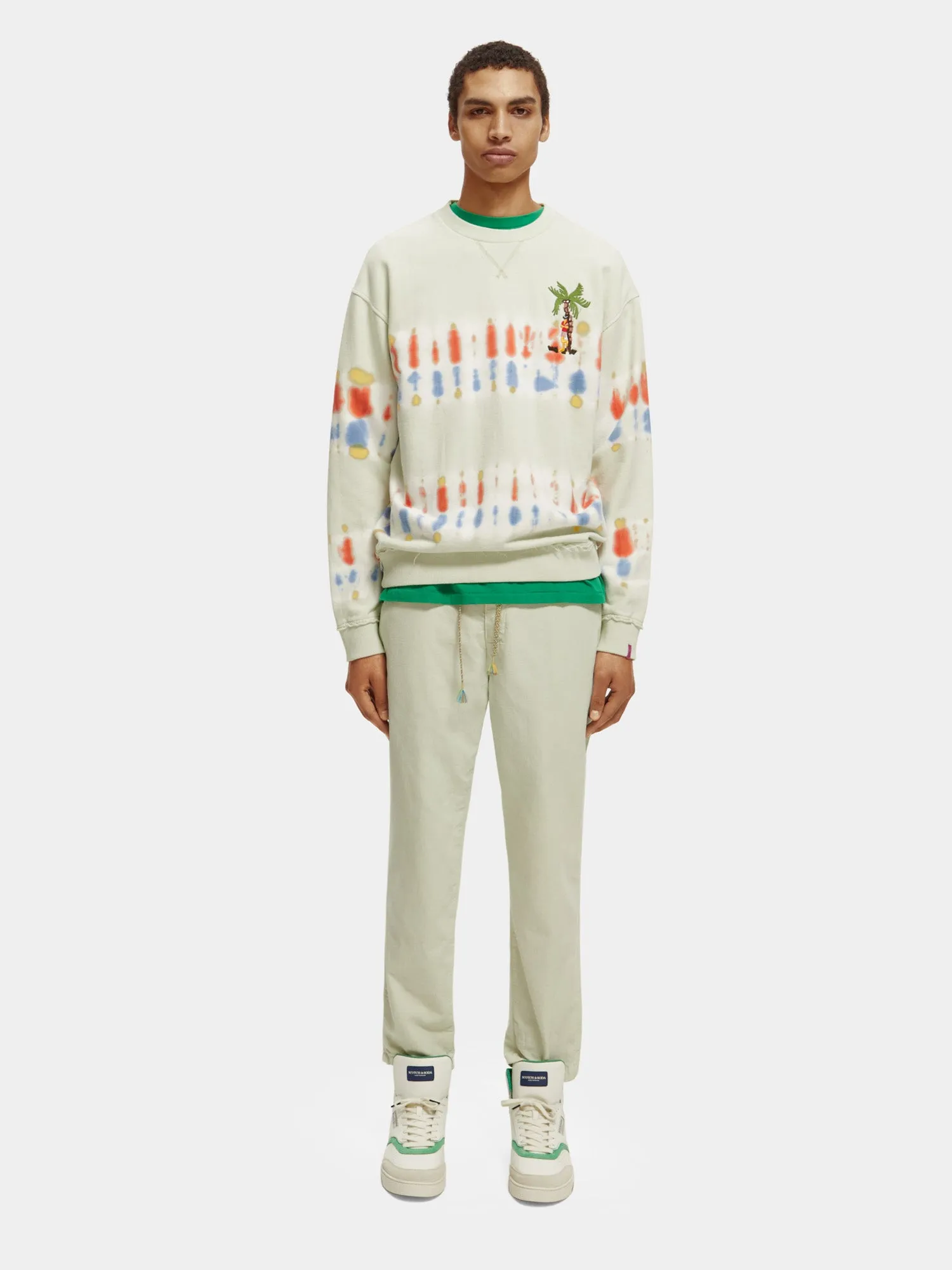 Drift garment-dyed cotton-linen jogger pants