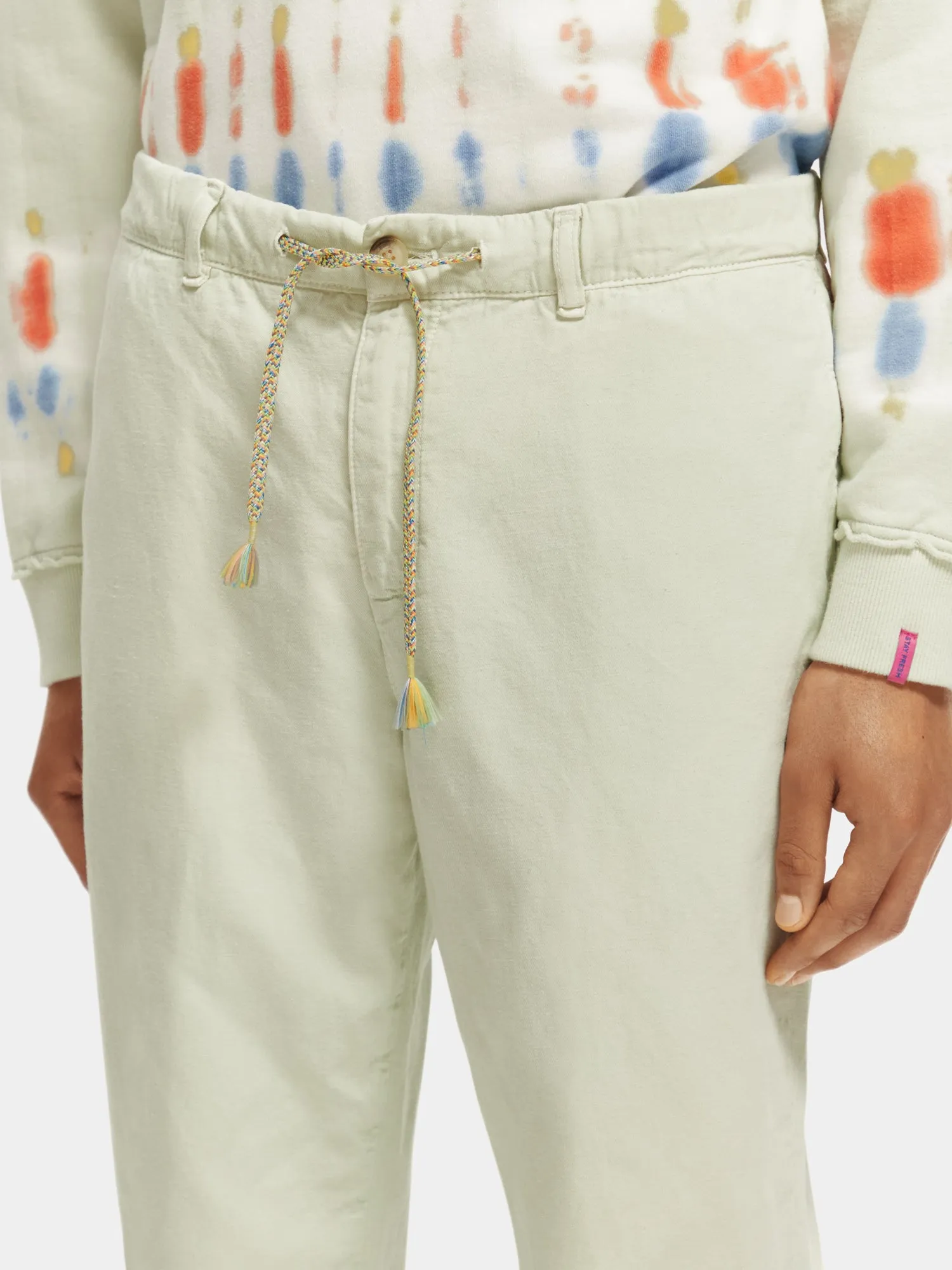 Drift garment-dyed cotton-linen jogger pants