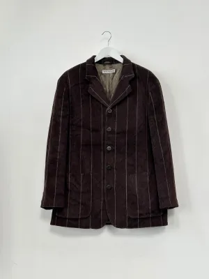Emporio Armani Wool Fuzzy Stripe Blazer Coat - 42R/XL