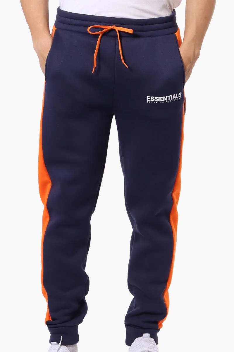 Essentials Super Triple Goose Side Stripe Tie Waist Joggers - Navy