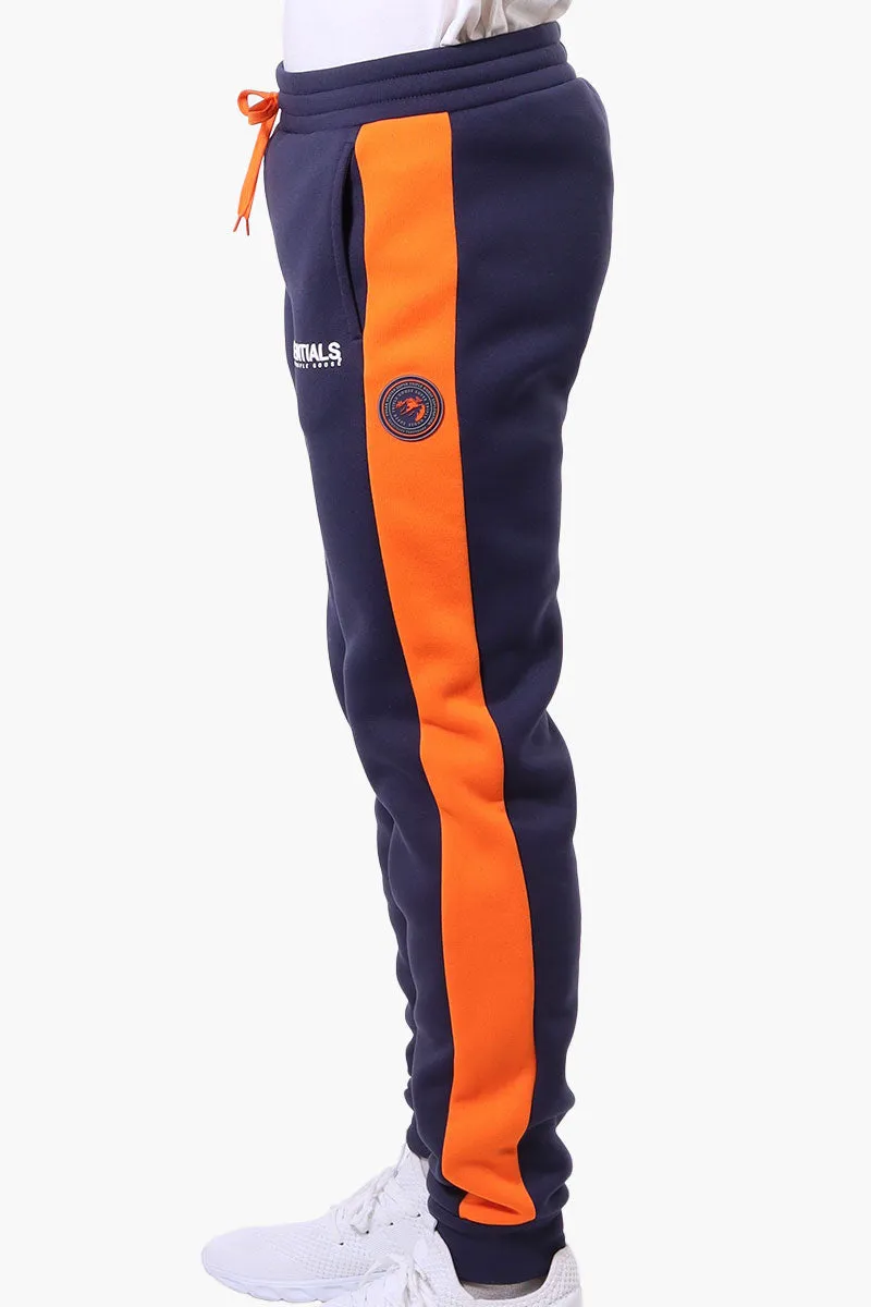 Essentials Super Triple Goose Side Stripe Tie Waist Joggers - Navy