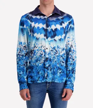 *FINAL SALE* Brushed Effect Silk Shirt in Nigella